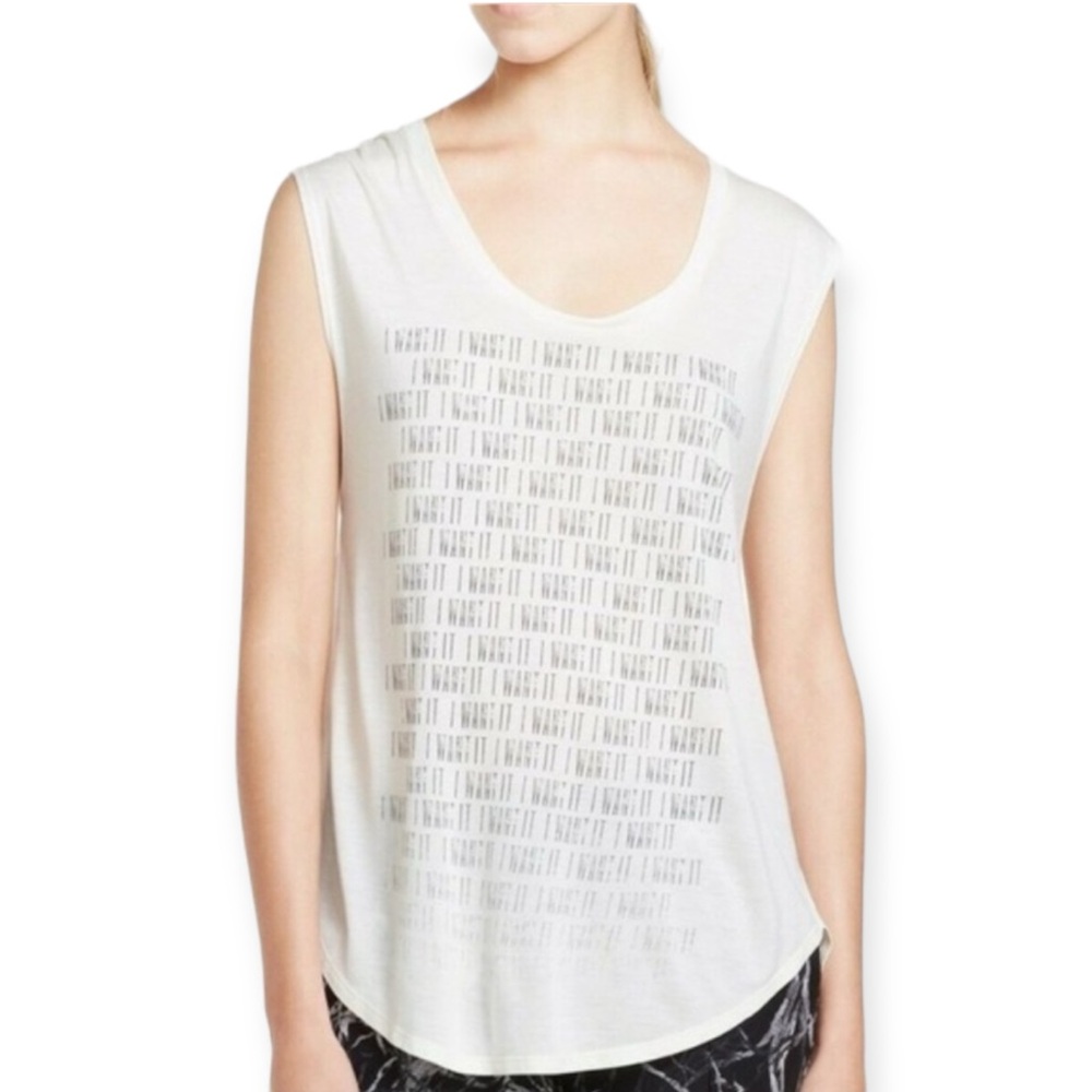 Haute Hippie I Want It Tie Split Back Tails Tee Shirt Top Size Large